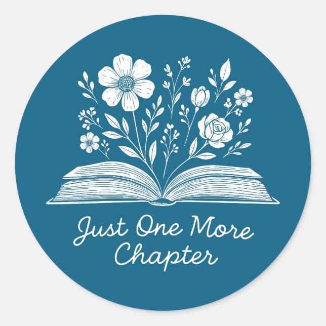 Wildflowers Book Classic Round Sticker (Front)