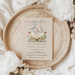 Wildflowers Book New Chapter Begins Bridal Shower Invitation