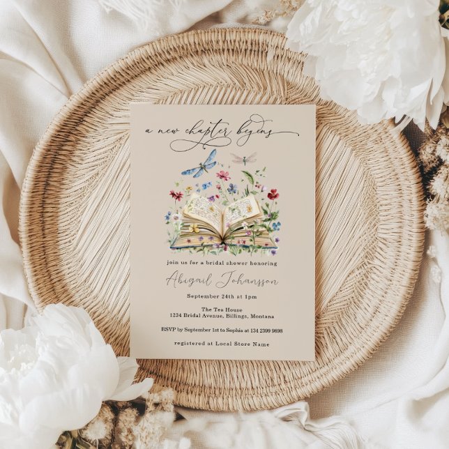 Wildflowers Book New Chapter Begins Bridal Shower Invitation (Creator Uploaded)
