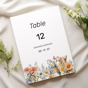 Wildflowers botanical garden floral Table Numbers