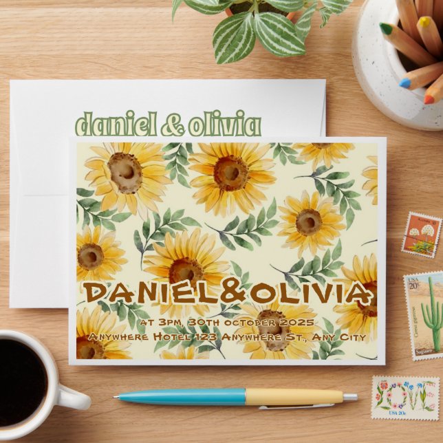Wildflowers Botanical Garden Wedding  Envelope (Desk)