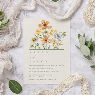 Wildflowers Botanical Garden Wedding Invitation
