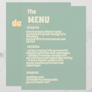 Wildflowers Botanical Garden Wedding Menu