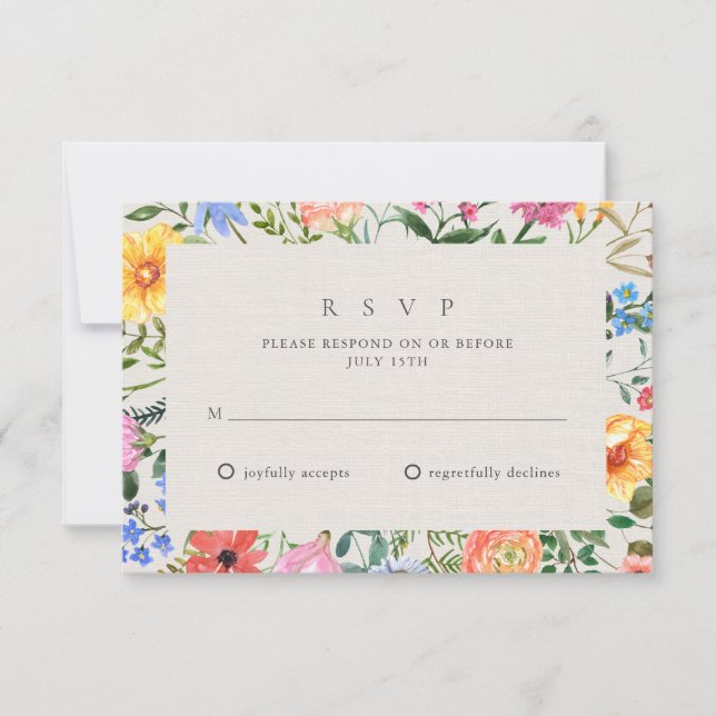 Wildflowers Botanical Garden Wedding RSVP (Front)