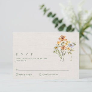Wildflowers Botanical Garden Wedding RSVP Card