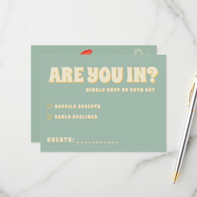 Wildflowers Botanical Garden Wedding RSVP Card (Front/Back In Situ)