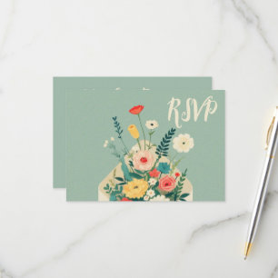 Wildflowers Botanical Garden Wedding RSVP Card