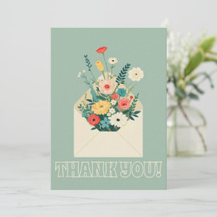 Wildflowers Botanical Garden Wedding Thank You Card