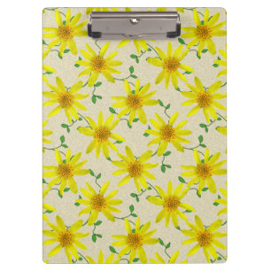Wildflowers Botanical Garden Yellow on any Colour Clipboard