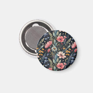Wildflowers Botanical Inspiration Black Magnet
