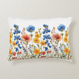 wildflowers botanical nature garden decorative cushion