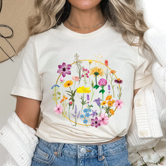 Wildflowers Botanical Pressed Flowers T-Shirt