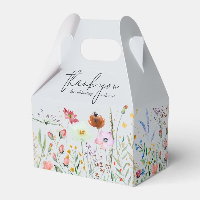 Wildflowers Boy Baby Shower Favour Box (Front Side)