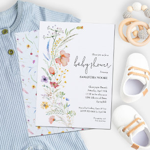 Wildflowers Boy Baby Shower Invitation