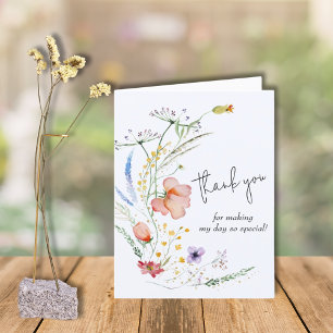 Wildflowers Boy Baby Shower Thank You Card