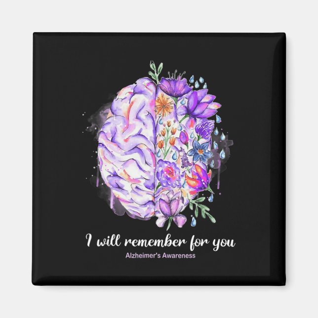 Wildflowers Brain Remember For You Alzheimer Brain Magnet (Front)