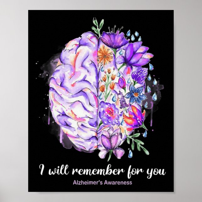 Wildflowers Brain Remember For You Alzheimer Brain Poster (Front)