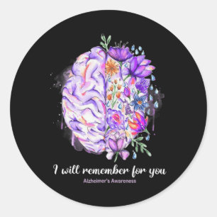 Wildflowers Brain Remember For You Heimerheimer Br Classic Round Sticker