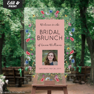 Wildflowers Bridal Shower Bridal Brunch Welcome Acrylic Sign