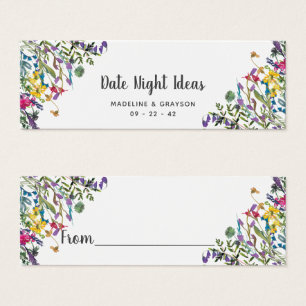 Wildflowers Bridal Shower Date Night Ideas Card