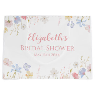 WILDFLOWERS Bridal Shower Floral spring Large Gift Bag