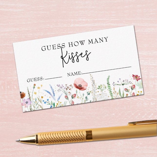 Wildflowers Bridal Shower Guess How Many Game Enclosure Card (Wildflowers Bridal Shower Guess How Many Game Enclosure Cards 3.5" x 2")