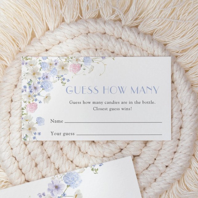 Wildflowers Bridal Shower Guess How Many Game Enclosure Card (Creator Uploaded)