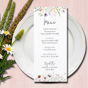 Wildflowers Bridal Shower Menu