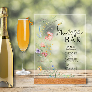 Wildflowers Bridal Shower Mimosa Bar Acrylic Sign