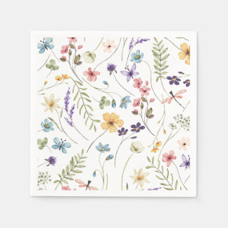 Wildflowers bridal shower napkin