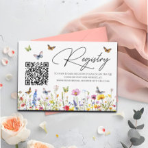 Wildflowers Bridal Shower QR Code Registry Card