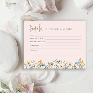 Wildflowers bridal shower recipe enclosure card