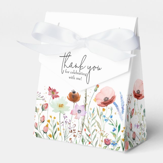 Wildflowers Bridal Shower Small Tent Favour Box (Front Side)