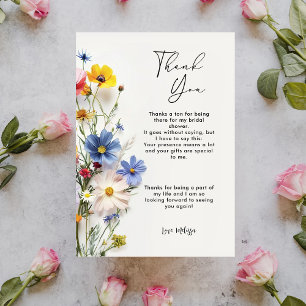 Wildflowers Bridal Shower Thank You Card