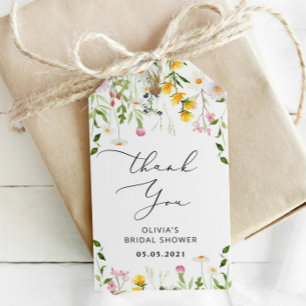 Wildflowers bridal shower thank you tag