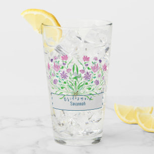 Wildflowers Bridesmaid Wedding Glasses