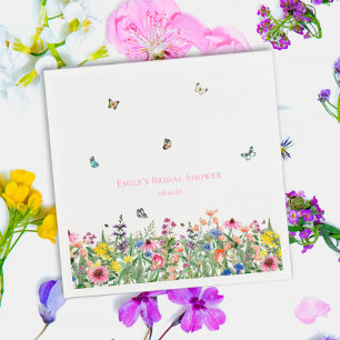 Wildflowers & Butterflies Bridal Shower Napkin