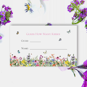 Wildflowers & Butterflies Guess How Many Kisses Enclosure Card