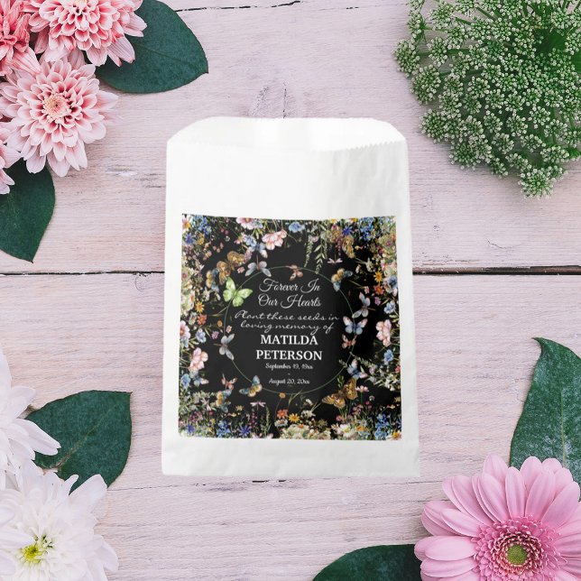 Wildflowers Butterflies Memorial Seed Packet  Favour Bag (Creator Uploaded)