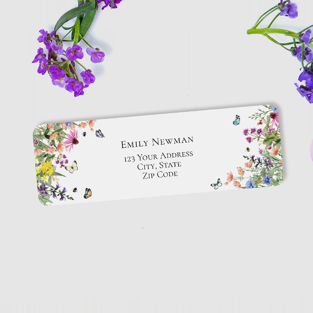 Wildflowers & Butterflies  Return Address Label (Creator Uploaded)