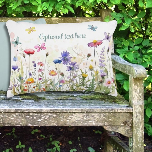 Wildflowers Butterflies Text Pillow (Creator Uploaded)
