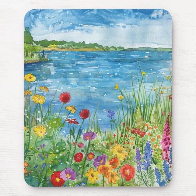Wildflowers by a Lake Mouse Pad (Front)