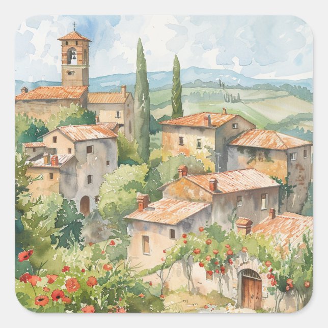 Wildflowers by a Lake Square Sticker (Front)