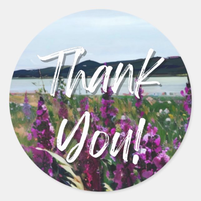 Wildflowers by the River – Thank You Stickers (Front)
