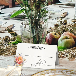 Wildflowers & Calligraphy - Cream Place Card