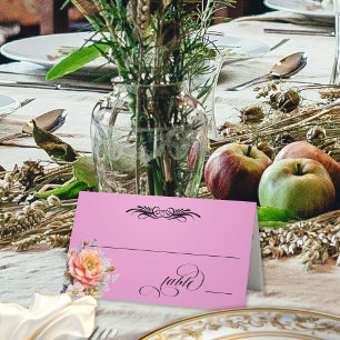 Wildflowers & Calligraphy - Rose Pink Place Card