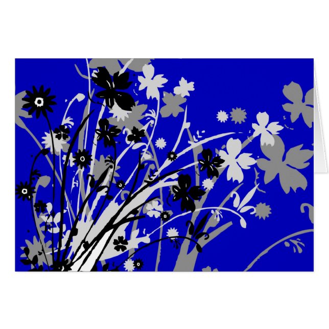 Wildflowers Card (Blue) (Front Horizontal)