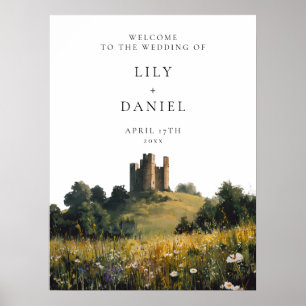 Wildflowers Castle Wedding Welcome Sign