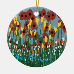 Wildflowers Ceramic Ornament