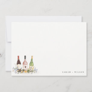 Wildflowers Cheers to Love Wine Bottles Wedding Card